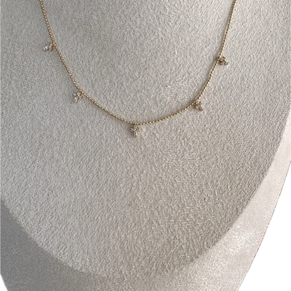 ALDO- 5 Small Cross Pendant Gold Tone Chain